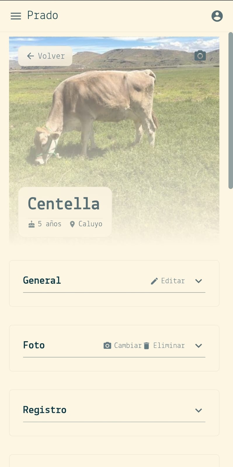 Perfil de animal en GenGanadero